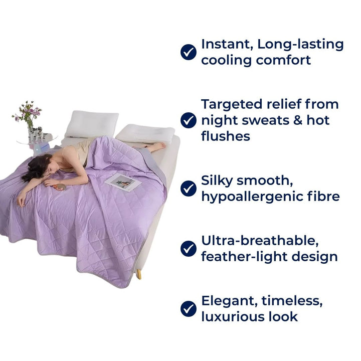 SilkCool | Kühlende Decke – Sofortige Kühlkomfort – Hypoallergene Seidenfaser – Überhitzungsprävention – Linderung bei Nachtschweiß empfindlicher Haut Karnz