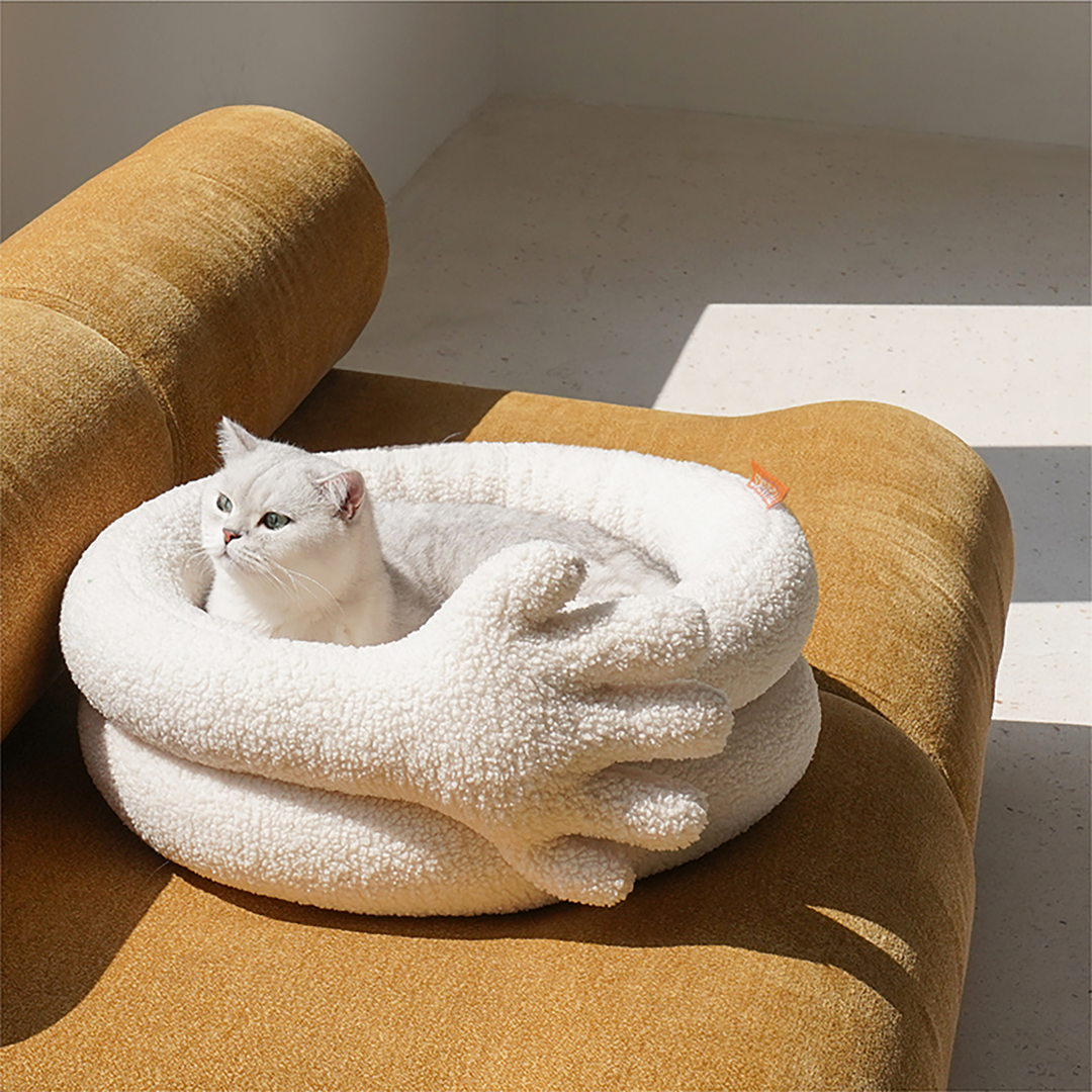 Pawsome Gesture Haustierbett Bequem Plüsch Hund Katze Bett Abnehmbares Kissen | Karnz