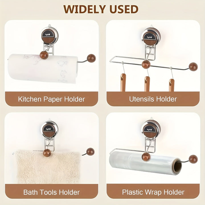 KeukenGrip Rollhalter aus Edelstahl mit Saugfuß | Karnz