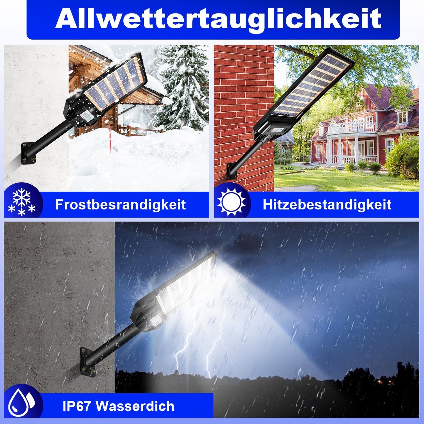Solarlampe Straßenlaterne mit Bewegungssensor 300W/400W | Karnz