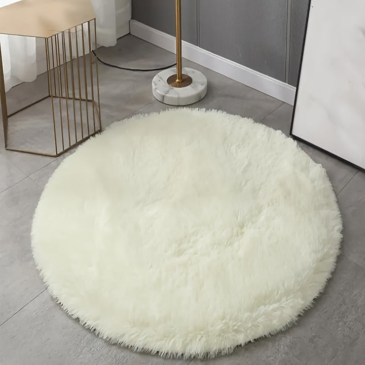 Gemütlicher runder Plüsch-Teppich – Ultraweicher Teppich für Wohnzimmer & Schlafzimmer | Karnz
