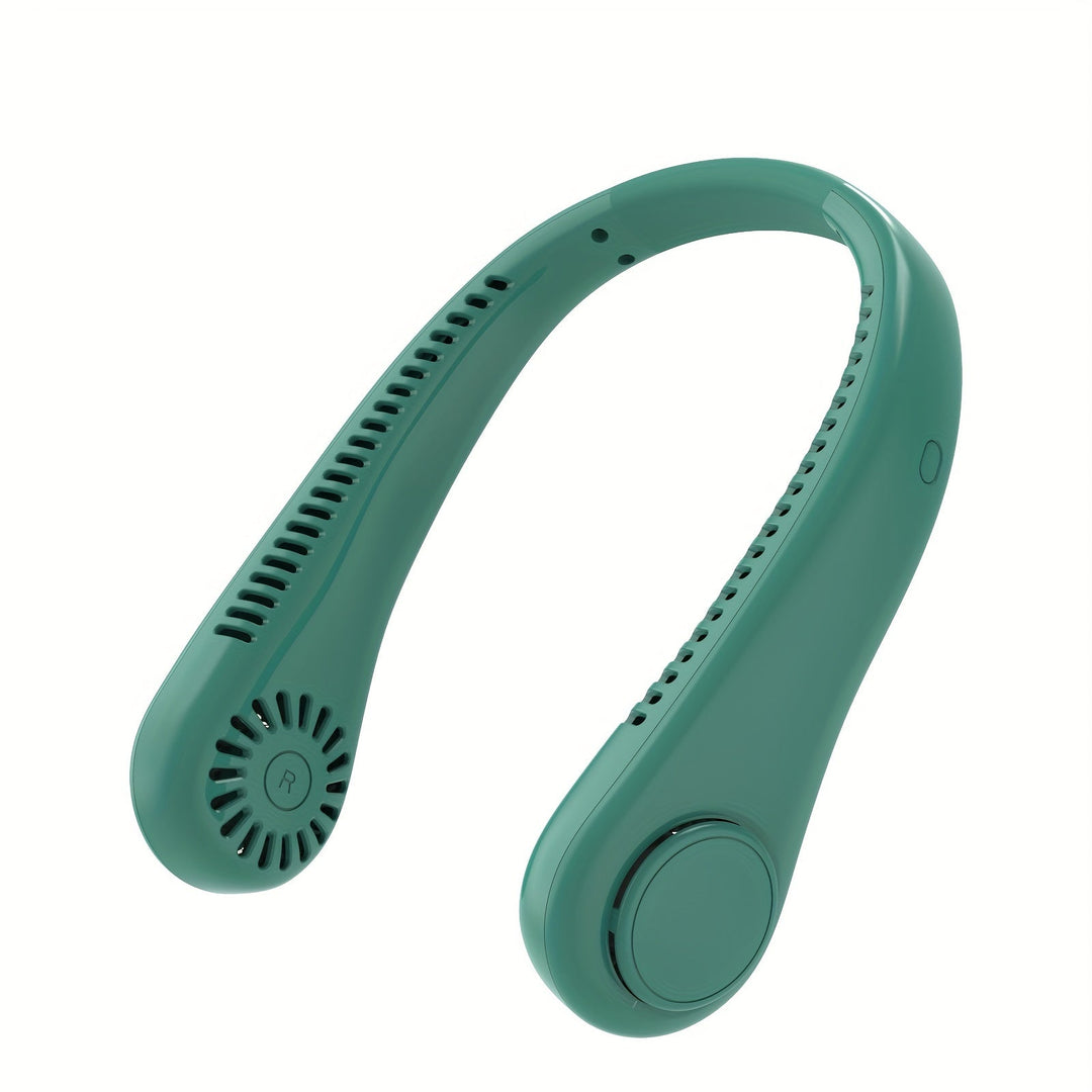 1pc Tragbarer Nackenventilator Elektrischer Drahtloser Ventilator Wiederaufladbarer USB Mini Ventilator Blattloser Persönlicher Ventilator Hängender Nacken Kühler Für Outdoor-Sportarten | Karnz