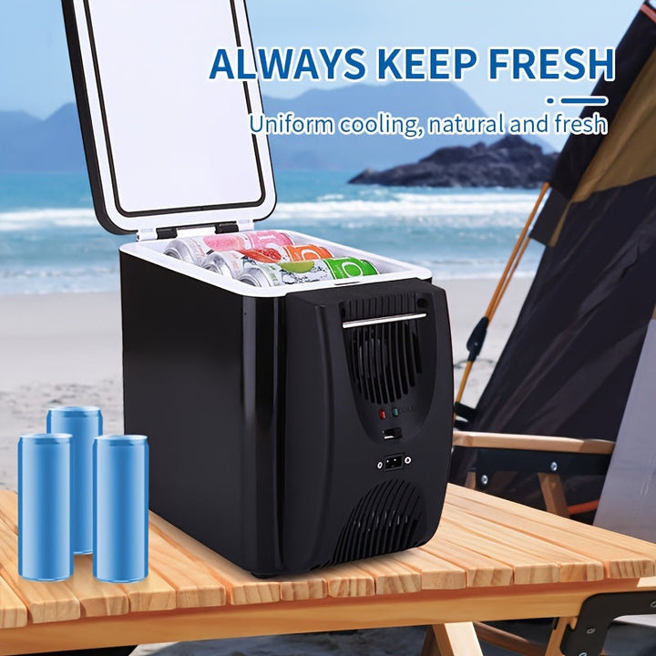 Kompakter 6L tragbarer Mini-Kühlschrank für Autos – DC 12V elektrischer Kühler für Getränke, Meeresfrüchte und Obst, ideal für Reisen und Outdoor-Abenteuer