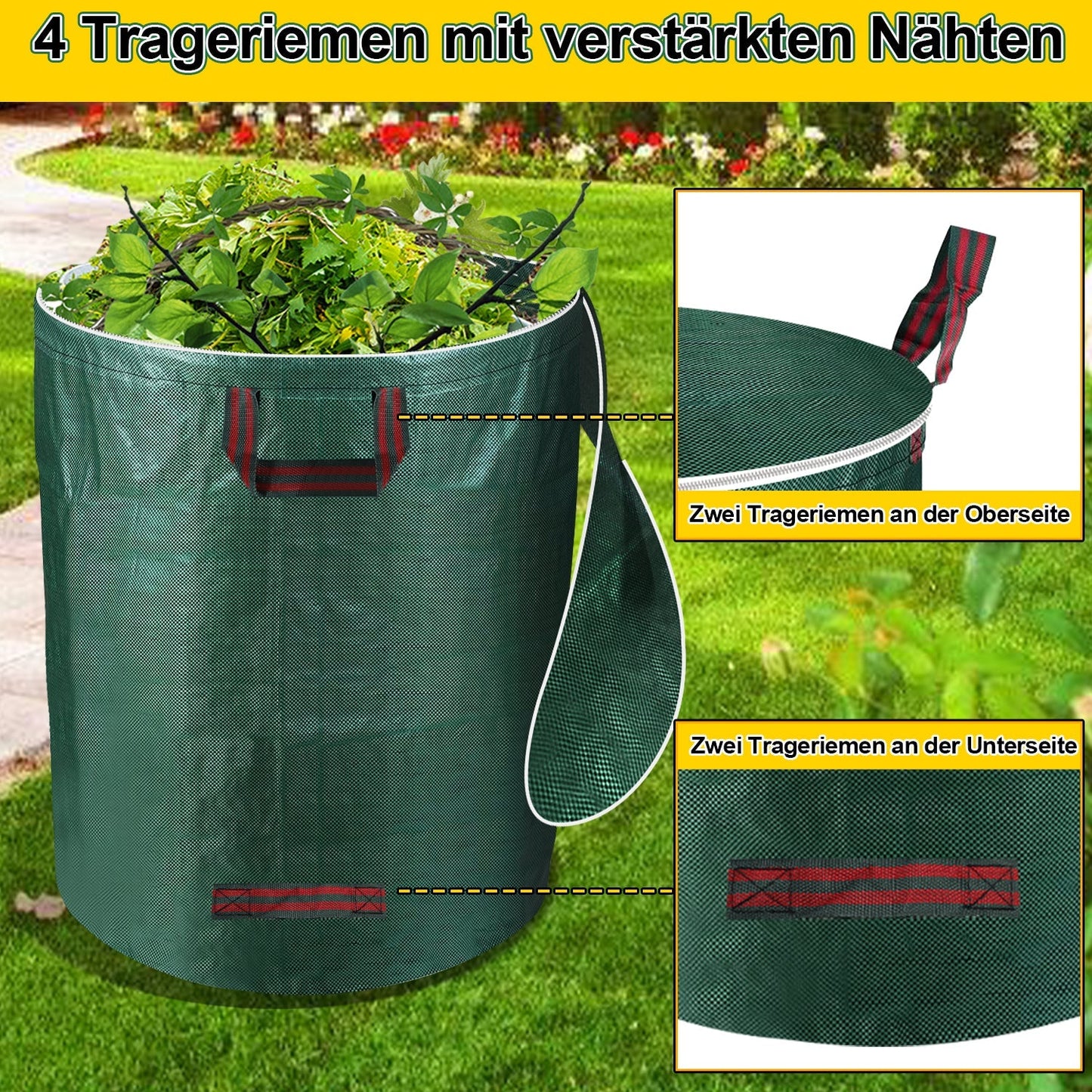 Gartenabfallsack Gartensack 272L mit Deckel | Karnz