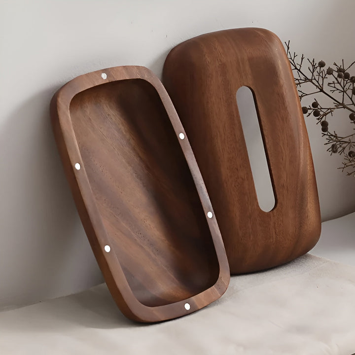 Tissue-Box aus Walnussholz – Elegant und funktional | Stilvolles Wohnaccessoire | Karnz