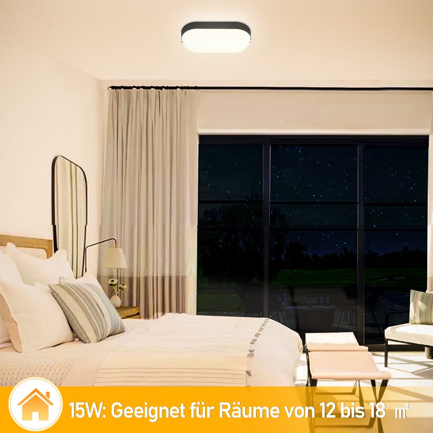 15W LED Feuchtraumleuchte IP54 2 Stück | Karnz