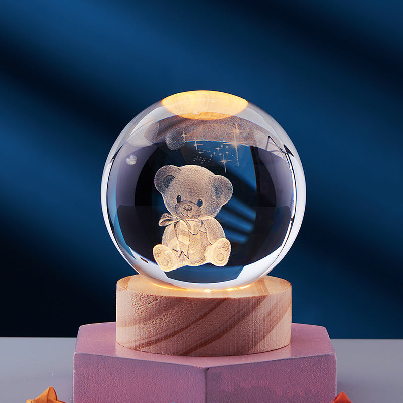 CrystalLight – 3D-Kristall-Nachtlampe mit LED-Beleuchtung | Stimmungsbeleuchtung für Schlaf- oder Wohnzimmer