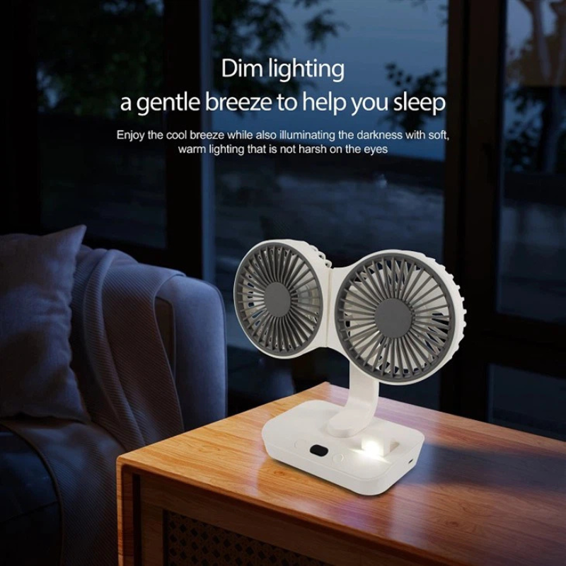 Wiederaufladbarer Ventilator mit Doppelkopf | Karnz