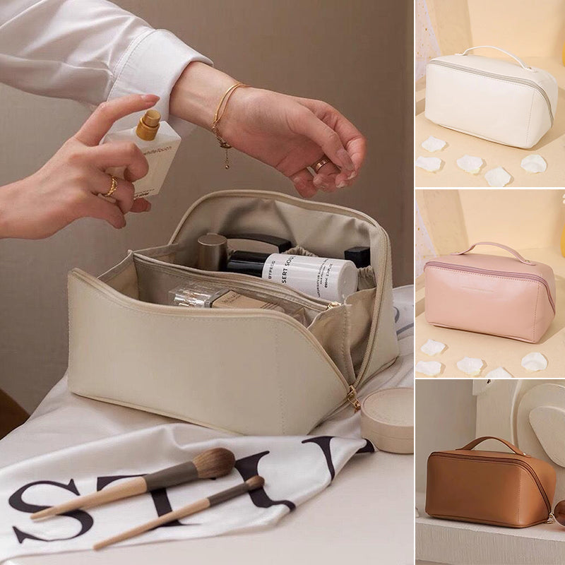 Tragbare Reisekosmetiktasche aus Leder | Karnz