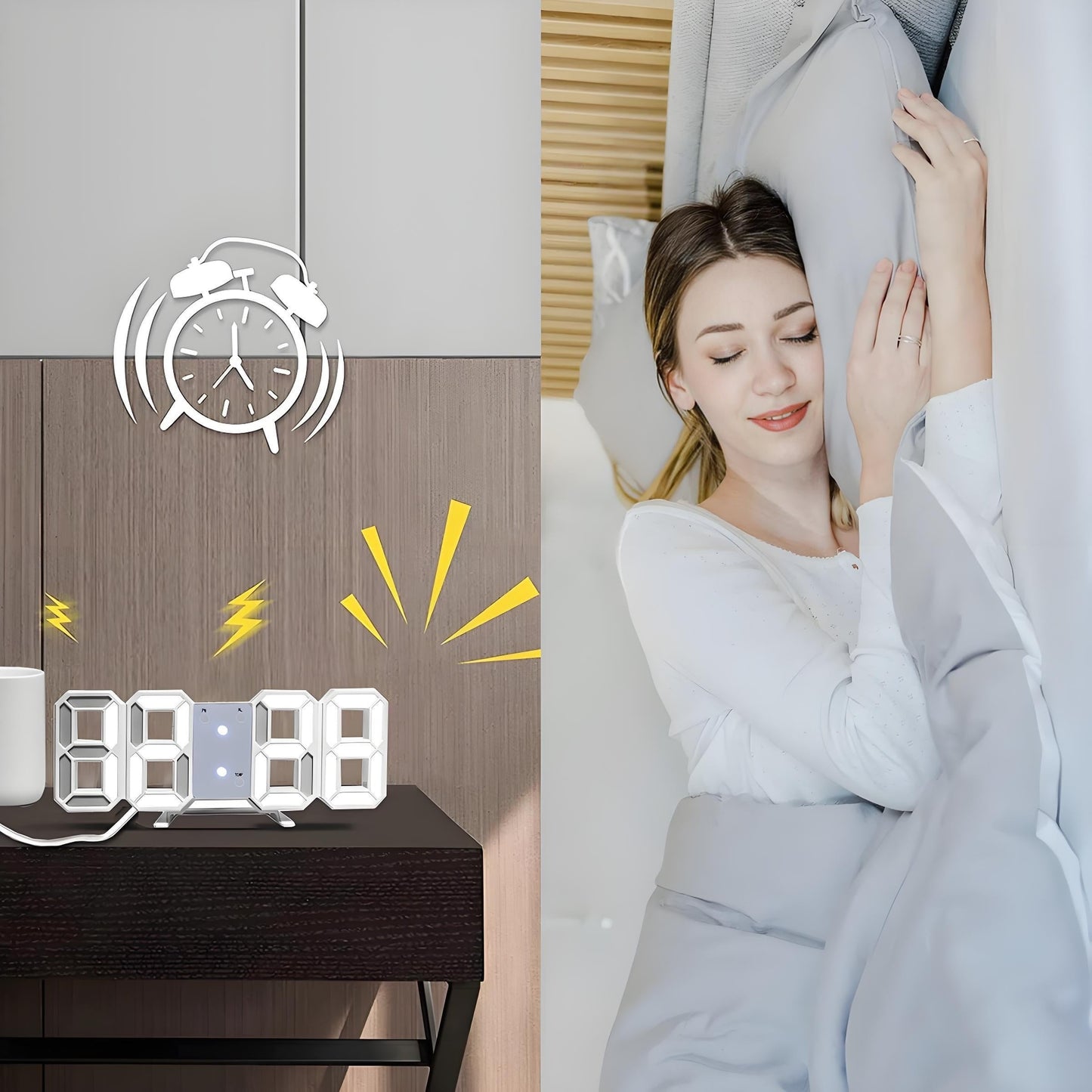 TimeSphere LED 3D Digitaluhr mit Kalender und Temperaturanzeige | Karnz