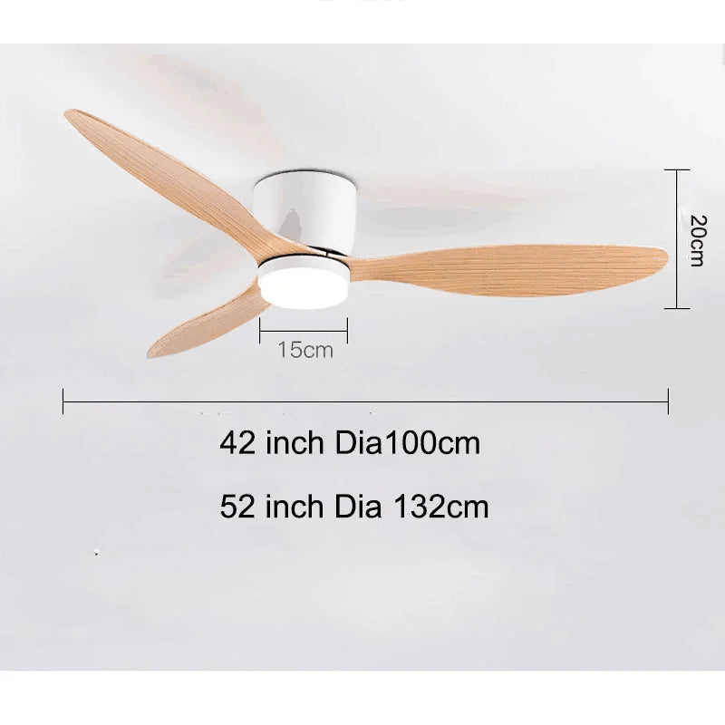 42/52 Zoll Deckenventilatoren mit LED-Lichtern - 3 Farben, 6 Geschwindigkeiten DC-Motor, Fernbedienung, niedrige Boden-Decorative Ventilatoren mit Beleuchtung | Karnz