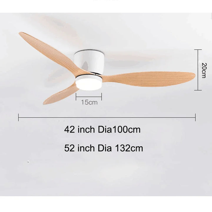 42/52 Zoll Deckenventilatoren mit LED-Lichtern - 3 Farben, 6 Geschwindigkeiten DC-Motor, Fernbedienung, niedrige Boden-Decorative Ventilatoren mit Beleuchtung | Karnz