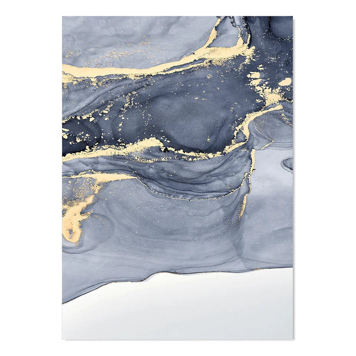 Schattierungen von Blau Abstrakte Flüssige Marmor Wandkunst Feine Kunst Leinwanddruck Mit Goldenen Akzenten Bilder Für Wohnzimmer Zeitgenössische Schlafzimmer Kunst Dekor | Karnz