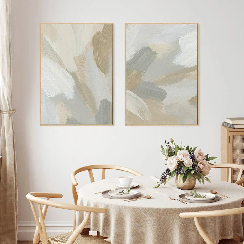 Neutrale Farben Abstrakte Dicke Pinselmalerei Wandkunst Fein Kunst Leinwanddrucke Poster Bilder Für Modernes Wohnzimmer Schlafzimmer Kunstdekoration | Karnz