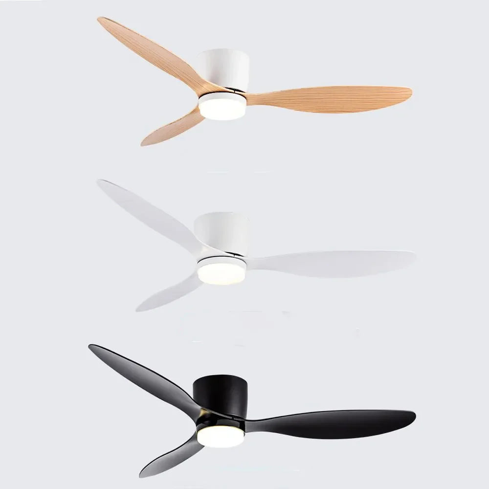 42/52 Zoll Deckenventilatoren mit LED-Lichtern - 3 Farben, 6 Geschwindigkeiten DC-Motor, Fernbedienung, niedrige Boden-Decorative Ventilatoren mit Beleuchtung | Karnz