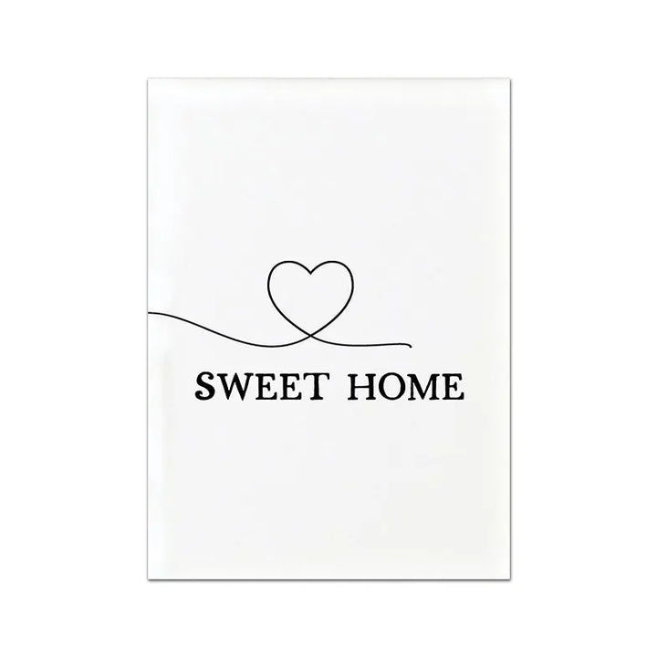 Home Sweet Home Schwarze Weiße Zitate Poster Wandkunst Feine Kunst Leinwanddrucke Minimalistische Nordische Bilder Für Einfache Wohnzimmerdekoration | Karnz