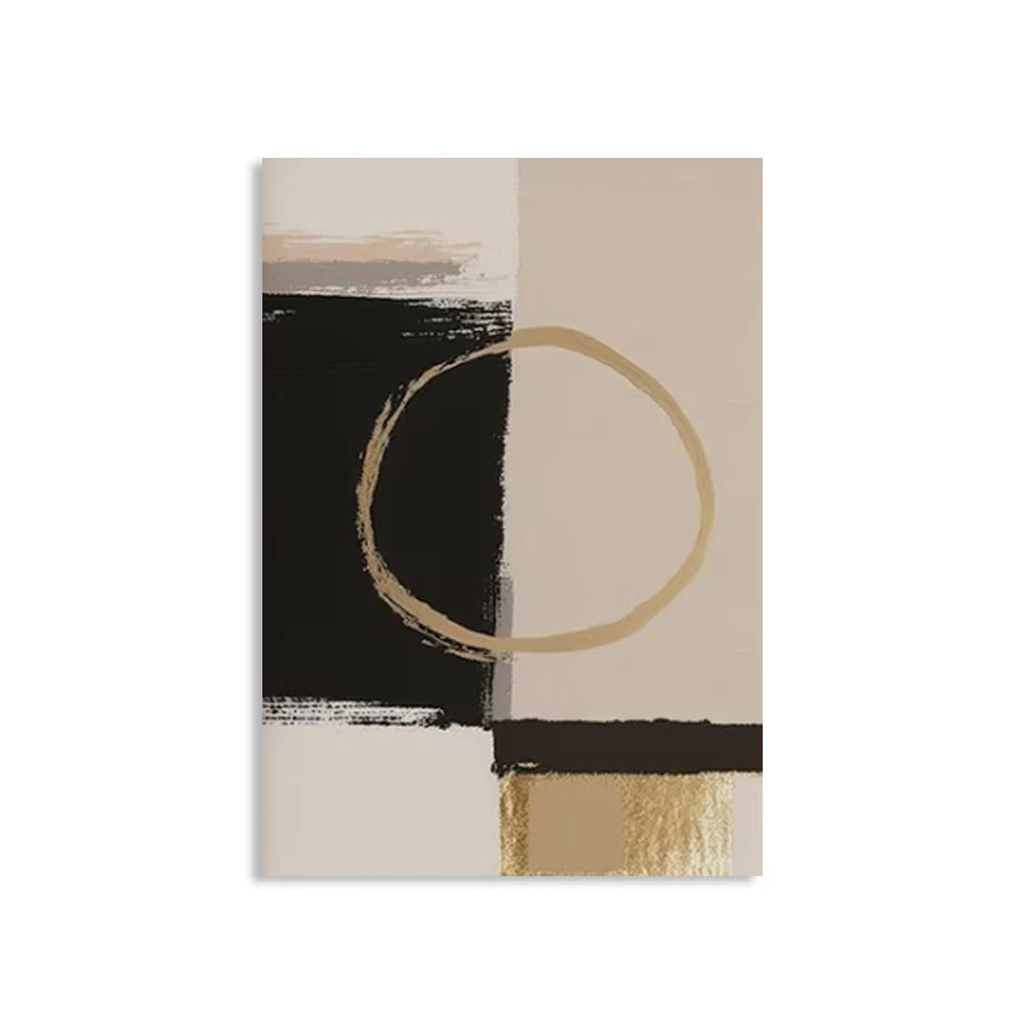 Schwarz Beige Gold Farbblock Abstrakte Wandkunst Fine Art Leinwanddrucke Moderne Bilder Für Wohnzimmer Schlafzimmer Zeitgenössische Inneneinrichtung | Karnz