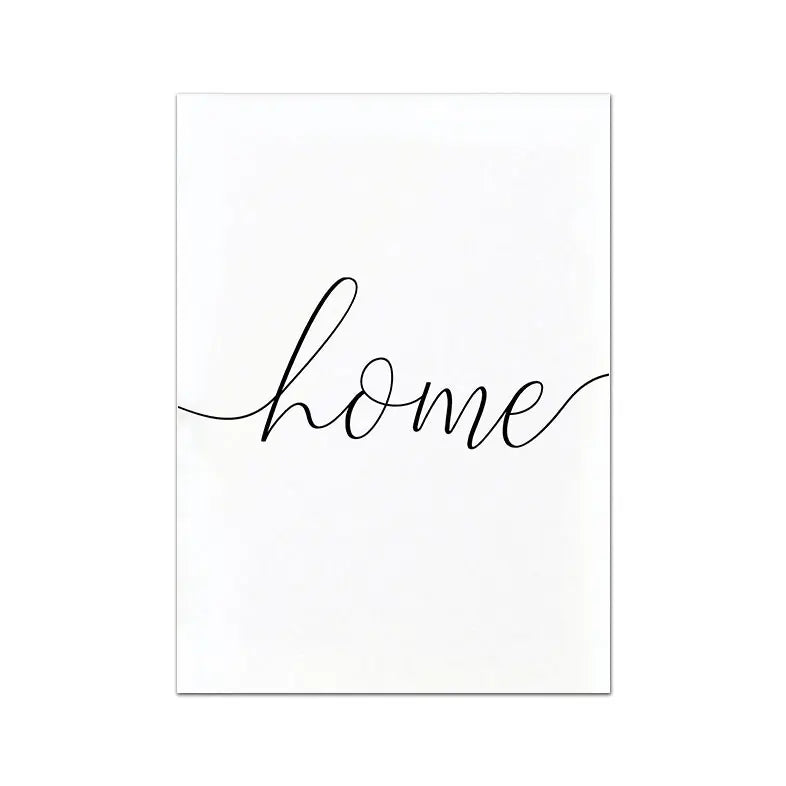 Home Sweet Home Schwarze Weiße Zitate Poster Wandkunst Feine Kunst Leinwanddrucke Minimalistische Nordische Bilder Für Einfache Wohnzimmerdekoration | Karnz