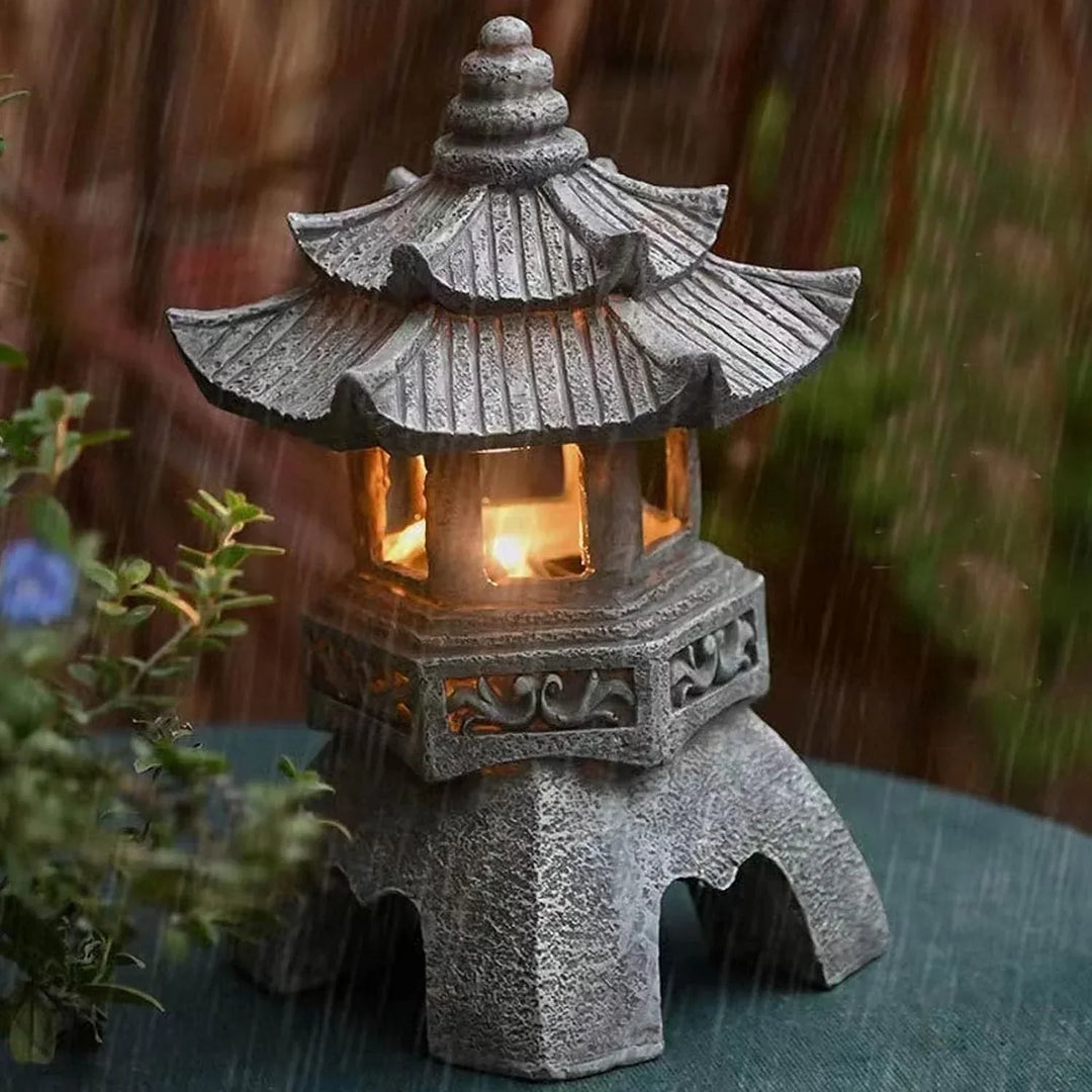 Japanische Gartenlaterne – Wetterfeste LED Außenbeleuchtung für Zen-Gärten | Karnz