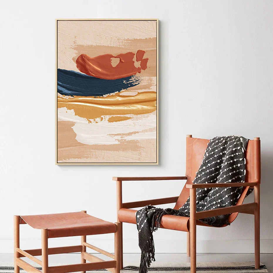 Moderne abstrakte kühne Pinselstrich Farb-Fusion Wandkunst Fine Art Leinwanddrucke Bunte Bilder für das Wohnzimmer | Karnz