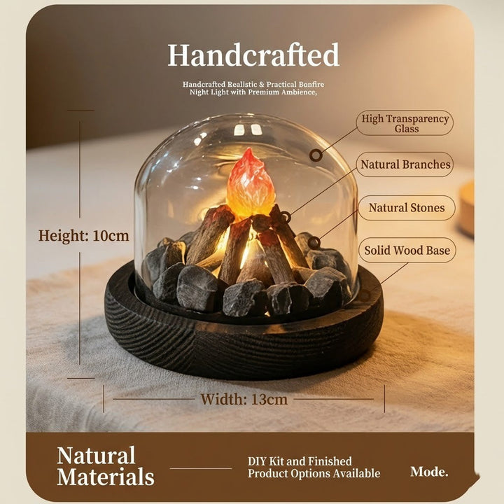 Mini Lagerfeuer Flamme Glasdome Nachtlampe | Karnz