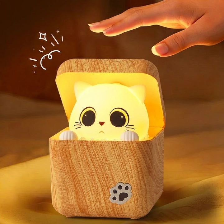 Süße Peekaboo Katze Holz Nachtlicht Lampe