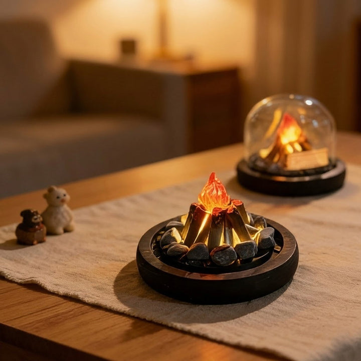 Mini Lagerfeuer Flamme Glasdome Nachtlampe | Karnz