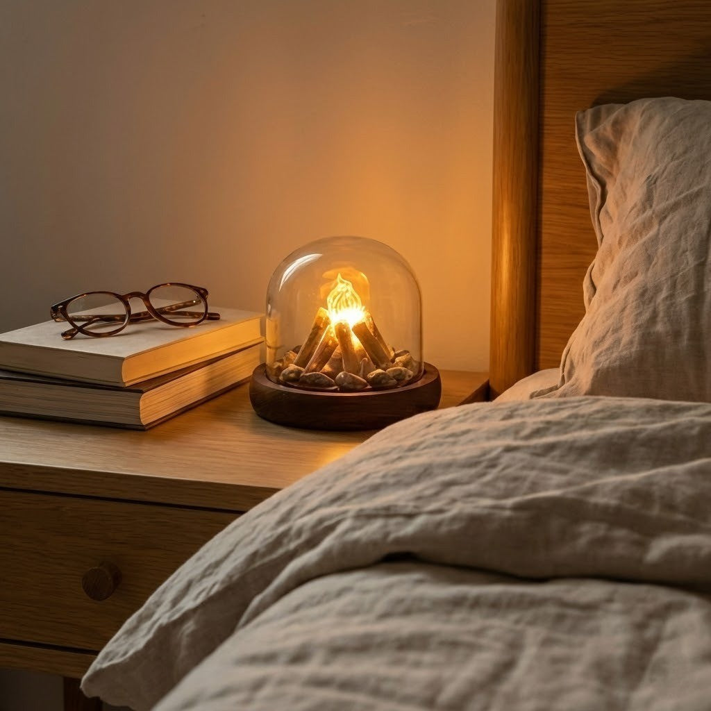 Mini Bonfire Flame Glasdome Nachtlampe | Karnz