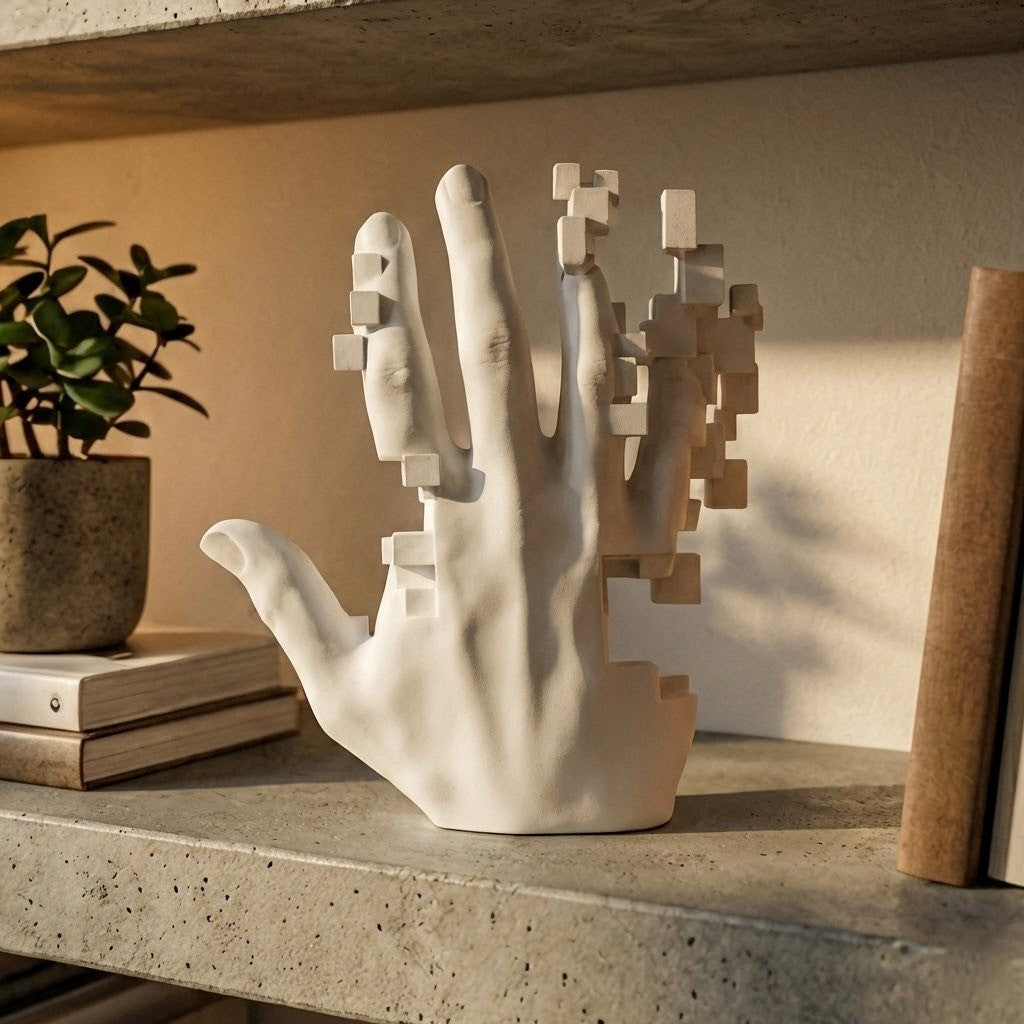 Pixel Palm Mosaik Sci-Fi Schreibtisch Deko
