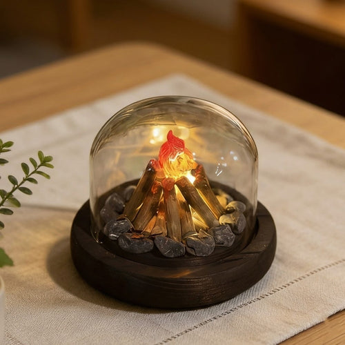 Mini Lagerfeuer Flamme Glasdome Nachtlampe | Karnz