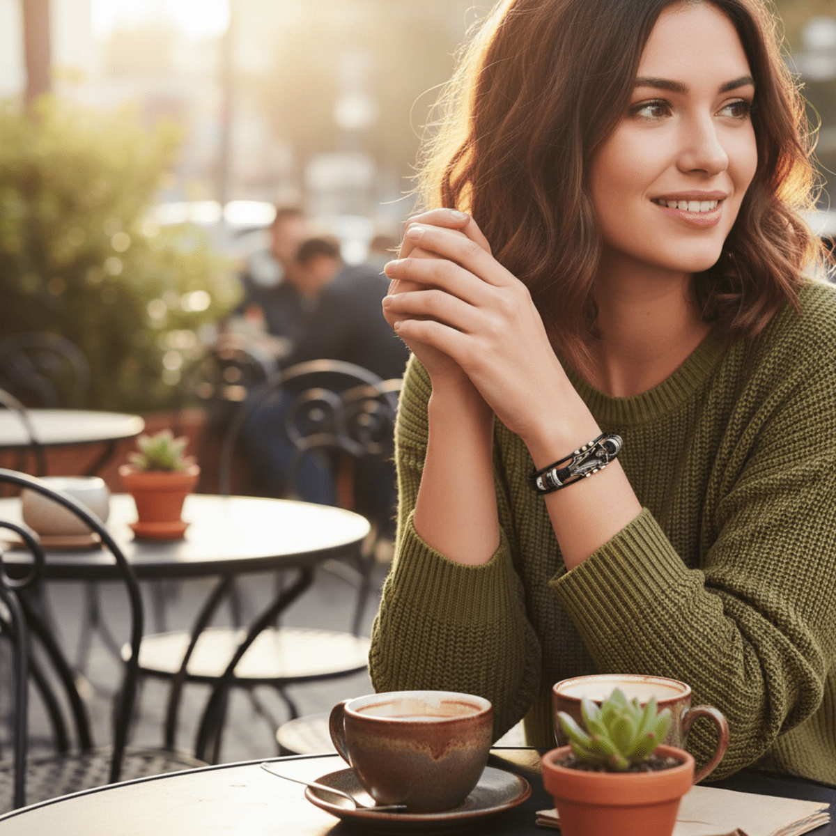 Lederarmband mit Gitarrenmotiv