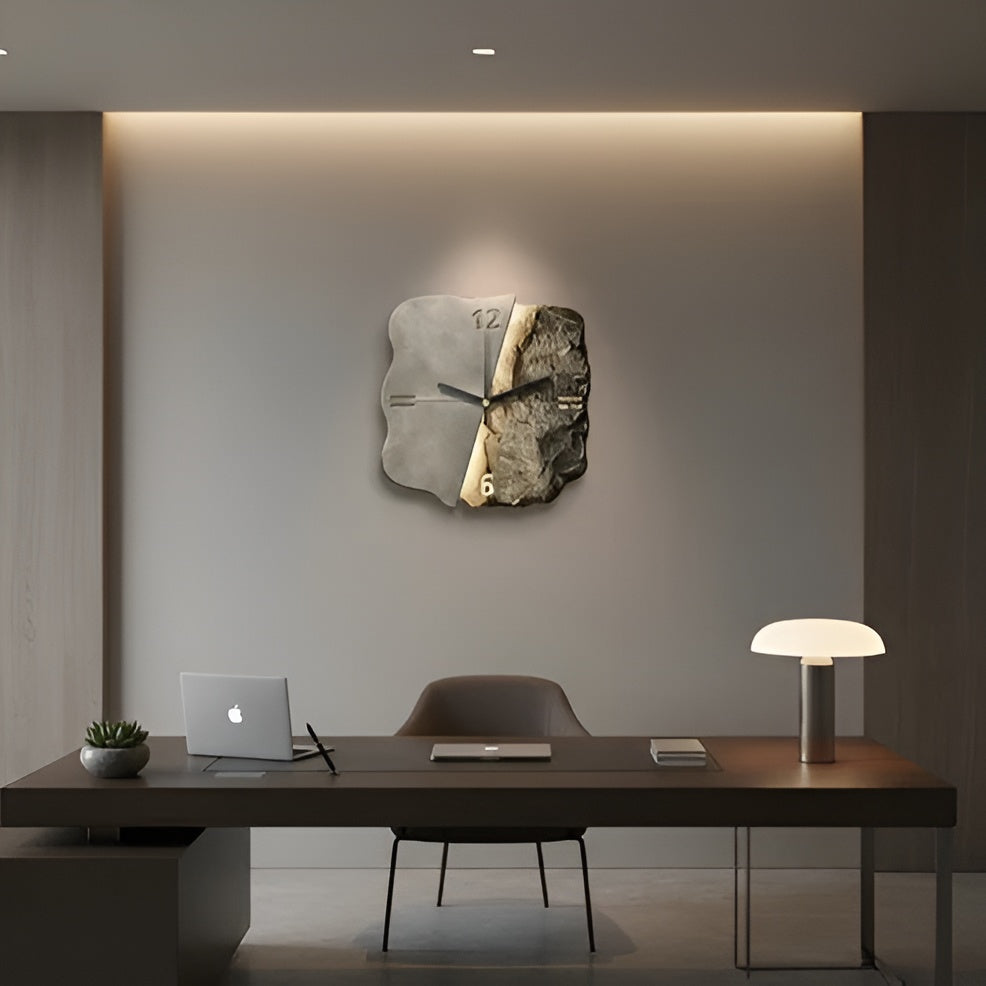 Wanduhr aus Sandstein – Modernes 3D-Design | Dekoratives Accessoire für Wohnzimmer und Büros