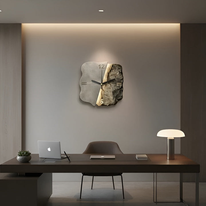 Wanduhr aus Sandstein – Modernes 3D-Design | Dekoratives Accessoire für Wohnzimmer und Büros