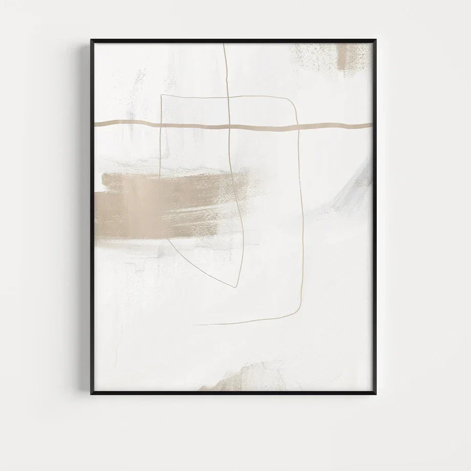 Absolute Minimal Beige White Abstract Wall Art Fine Art Canvas Prints Simple Artworks Für Modernes Apartment Wohnzimmer Kunst Für Zeitgenössische Dekoration | Karnz