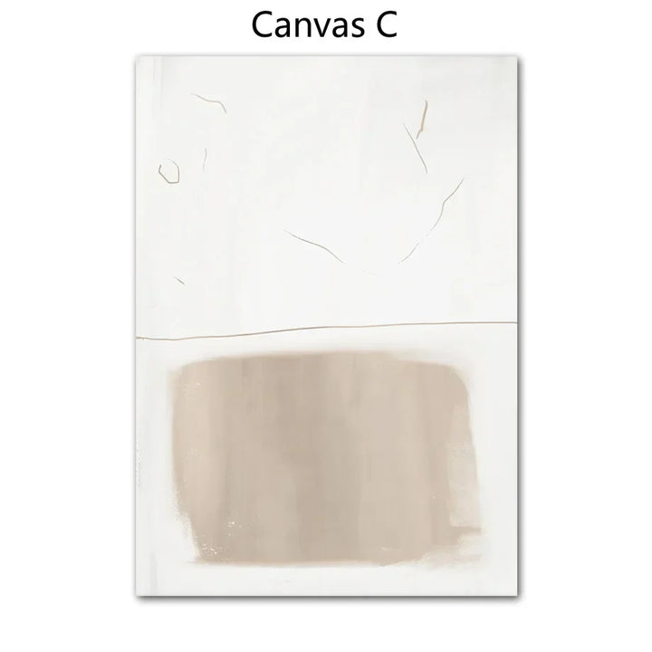 Absolute Minimal Beige White Abstract Wall Art Fine Art Canvas Prints Simple Artworks Für Modernes Apartment Wohnzimmer Kunst Für Zeitgenössische Dekoration | Karnz