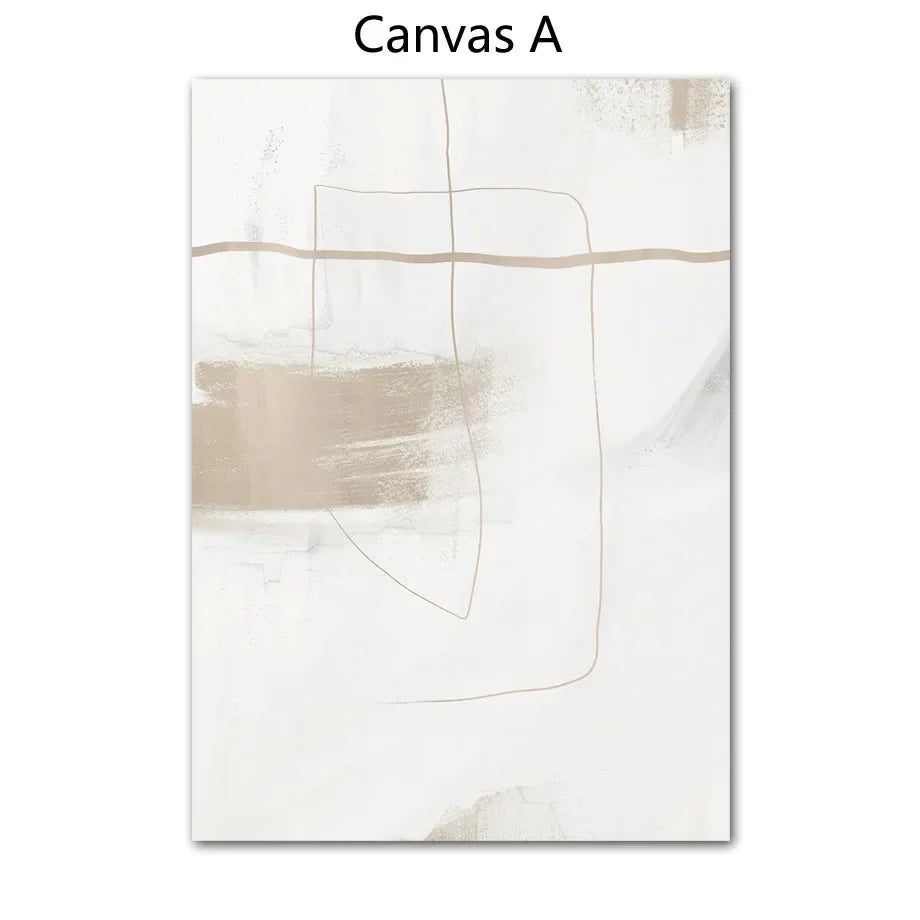 Absolute Minimal Beige White Abstract Wall Art Fine Art Canvas Prints Simple Artworks Für Moderne Wohnung Wohnzimmer Kunst Für Zeitgenössische Dekoration