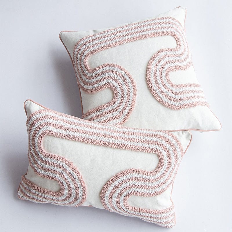 Abstract Loop-Tufted Kissen Karnz