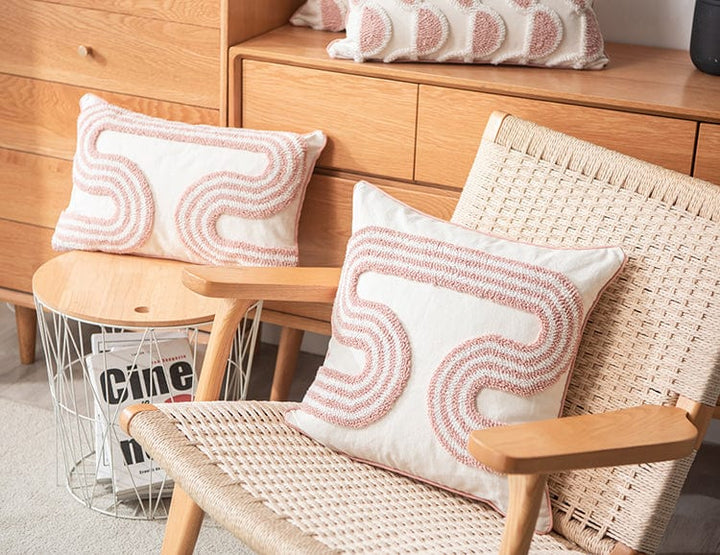 Abstract Loop-Tufted Kissen Karnz