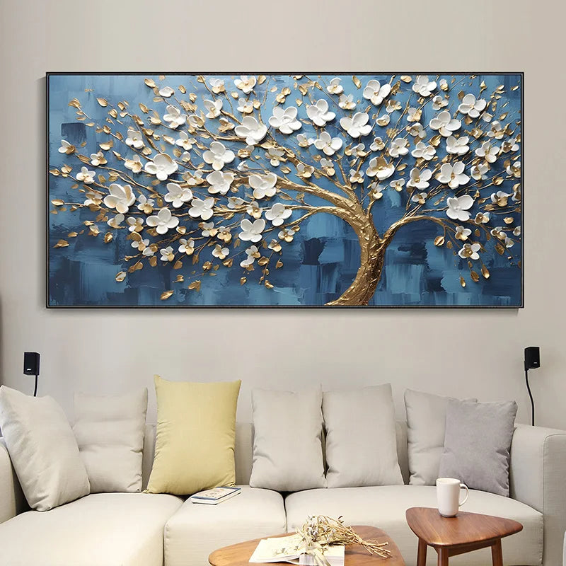 Abstract Kirschblütenbaum Wandkunst Feine Kunst Leinwanddrucke Moderne Botanische Blumenbilder Für Wohnzimmer Schlafzimmer Kunst Dekor | Karnz