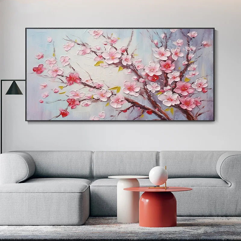 Abstract Kirschblütenbaum Wandkunst Feine Kunst Leinwanddrucke Moderne Botanische Blumenbilder Für Wohnzimmer Schlafzimmer Kunst Dekor | Karnz