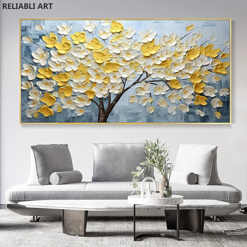 Abstract Kirschblütenbaum Wandkunst Feine Kunst Leinwanddrucke Moderne Botanische Blumenbilder Für Wohnzimmer Schlafzimmer Kunst Dekor | Karnz