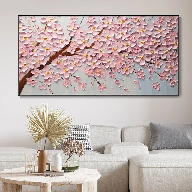 Abstract Kirschblütenbaum Wandkunst Feine Kunst Leinwanddrucke Moderne Botanische Blumenbilder Für Wohnzimmer Schlafzimmer Kunst Dekor | Karnz