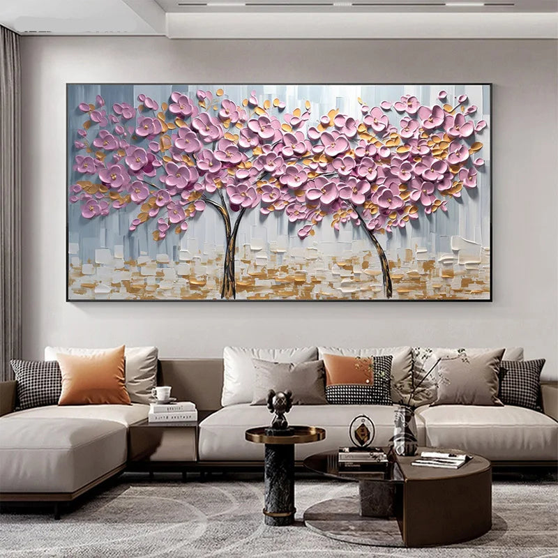 Abstract Kirschblütenbaum Wandkunst Feine Kunst Leinwanddrucke Moderne Botanische Blumenbilder Für Wohnzimmer Schlafzimmer Kunst Dekor | Karnz