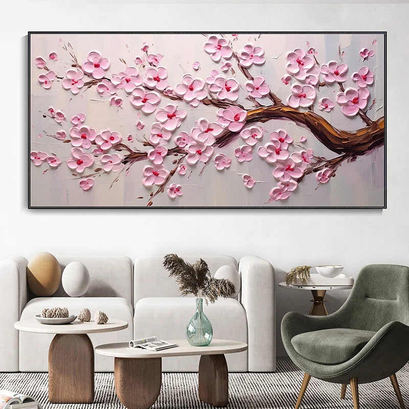 Abstract Kirschblütenbaum Wandkunst Feine Kunst Leinwanddrucke Moderne Botanische Blumenbilder Für Wohnzimmer Schlafzimmer Kunst Dekor | Karnz