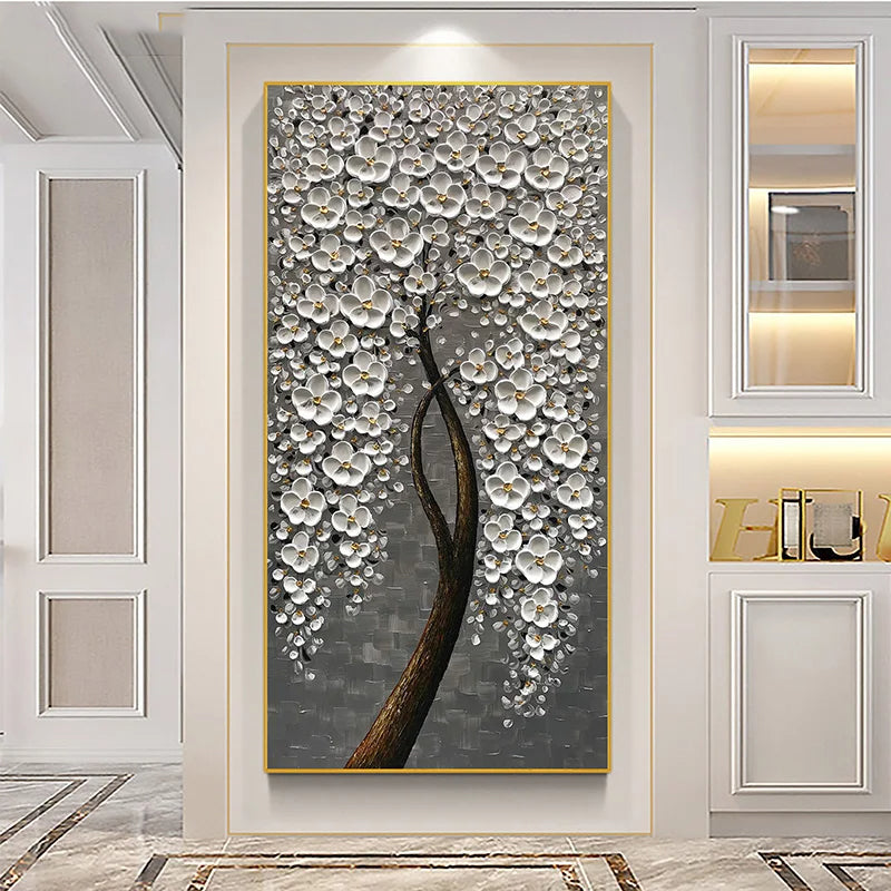 Abstract Kirschblütenbaum Wandkunst Feine Kunst Leinwanddrucke Moderne Botanische Blumenbilder Für Wohnzimmer Schlafzimmer Kunst Dekor | Karnz