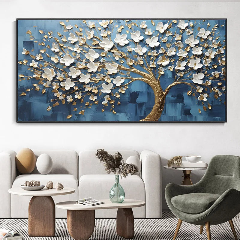 Abstract Kirschblütenbaum Wandkunst Feine Kunst Leinwanddrucke Moderne Botanische Blumenbilder Für Wohnzimmer Schlafzimmer Kunst Dekor | Karnz