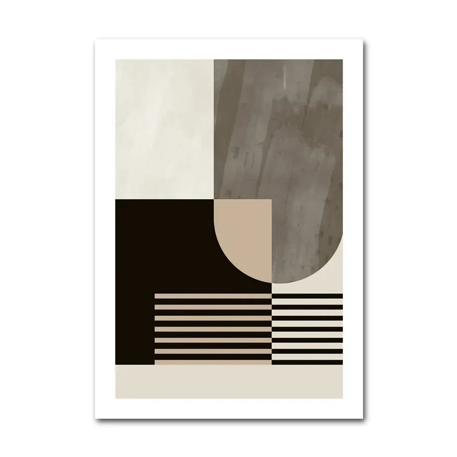 Abstrakte geometrische Farbfelder Wandkunst Fine Art Leinwanddrucke neutrale Farben Bilder für moderne Wohnzimmer Kunst für zeitgenössische Interieurs