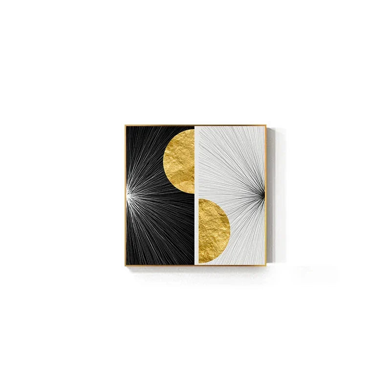 Minimalistische Goldene Sonnenlinien Abstrakte Wandkunst Feine Kunst Leinwanddrucke Quadratformat Bilder Für Modernes Apartment Wohnzimmer Kunst Für Zeitgenössische Interiors