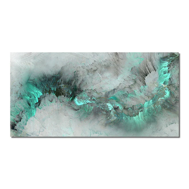 Abstrakte grüne Alien-Wolken-Wandkunst Fine Art Leinwanddrucke Jadegrün grauer Himmel Bild für moderne Apartment-Wohnzimmer Büro Dekor