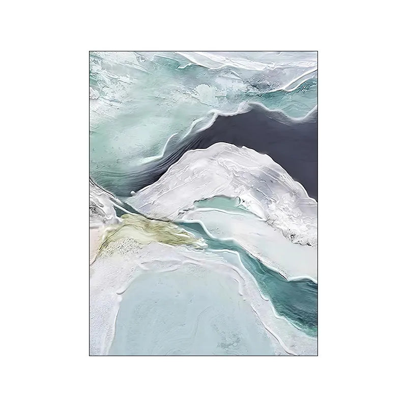 Abstrakte grüne Aqua sandige Strand-Seascape-Wandkunst Fine Art Leinwanddrucke Bilder für moderne Wohnung Wohnzimmer Schlafzimmer Kunstdekoration